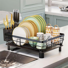 StickandSealit Premium Dish Drying Rack with Drainboard – Large Capacity Kitchen Organizer for Plates, Bowls, Glasses & Utensils