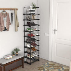 StickandSealit Extra Large 8-Tier Modular Shoe Rack - Customizable Storage Organizer with Accessory Hooks