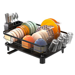 StickandSealit Premium Dish Drying Rack with Drainboard – Large Capacity Kitchen Organizer for Plates, Bowls, Glasses & Utensils