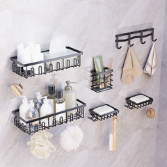 StickandSealit Adhesive Shower Caddy Set – Rustproof Wall-Mounted Bathroom Organizer with Storage Shelves & Hooks, No-Drill Shower Storage Rack