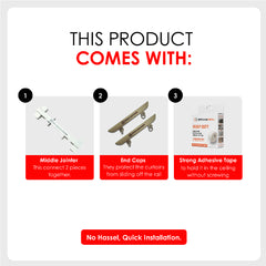 Stick & Screw Double Curtain Rail Tracks for Ceiling & Wall Mounting